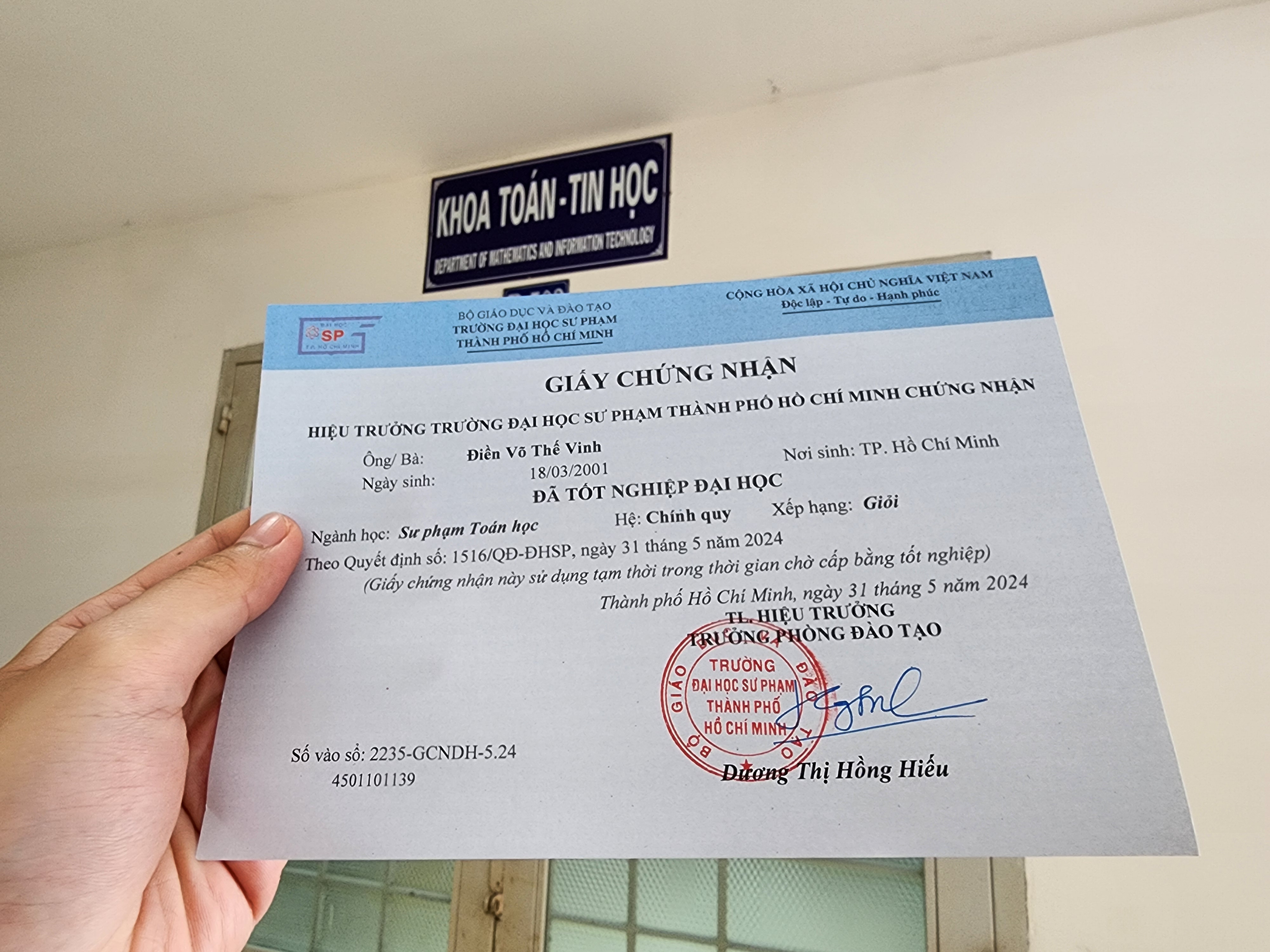 Tốt nghiệp loại Giỏi